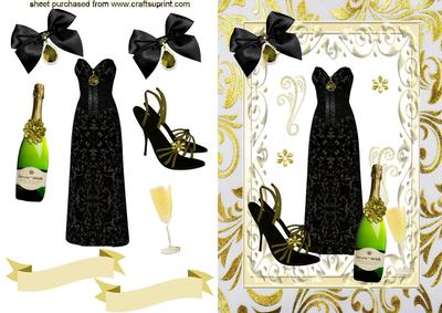 Elegant Long Black Dress with Gold Ladies Accessories