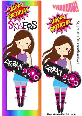 Urban Sk8ter Girl, with Her Skateboard Tall Dl
