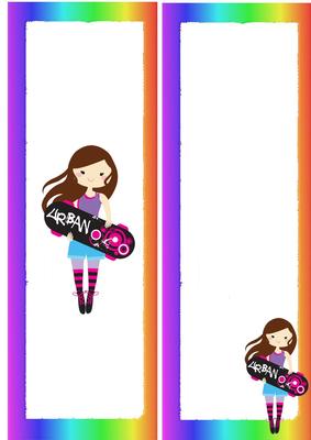 Urban Sk8ter Girl, with Her Skateboard Tall Dl Insert