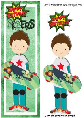 Urban Sk8ter Boy, with His Skateboard Tall Dl