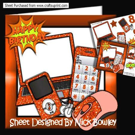 Orange Glitter Mp3 Player, Laptop, Mobile 8x8 Mini Kit