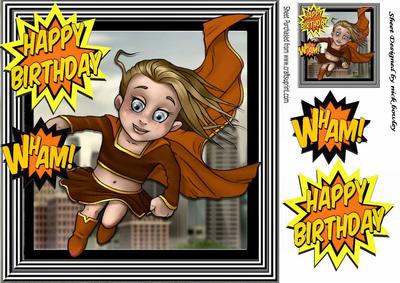Birthday Wonder Girl in Orange! in the City 8x8