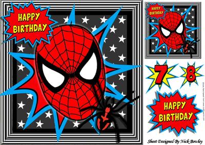 Spider Web Mask with Spider and Stars 8x8