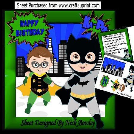 Batman in the The City with Robin Ka-pow! Green 8x8 Mini Kit