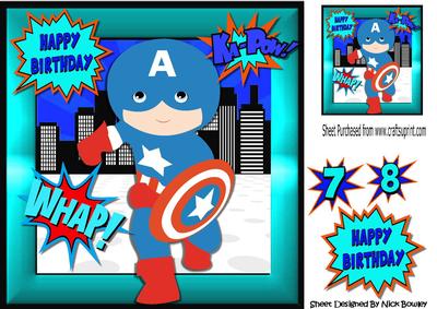 Super Hero in the City with His Shield, Whap! Ka-pow 8x8