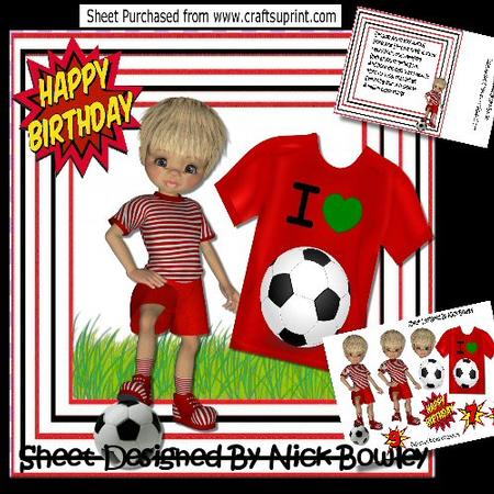 I Love Football! Boy in Red 8x8 Mini Kit