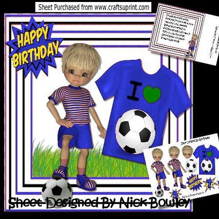 I Love Football! Boy in Blue 8x8 Mini Kit