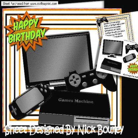 Games Machine, with Tv and Gadgets (gold Stripe 8x8 Mini Kit