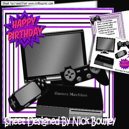 Games Machine, with Tv and Gadgets (purple 8x8 Mini Kit