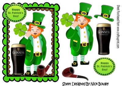 Leprechaun Quenching His Thirst with a Pint and His Pipe