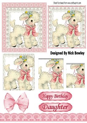 Cute Little Lamb with Organza Bows Pyramids