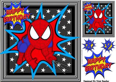 Super Hero, Spider Man with Stars 8x8