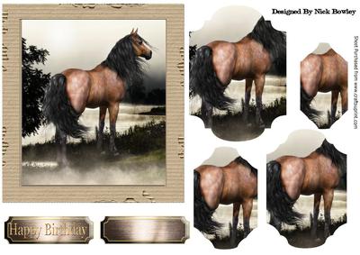 Beautiful Horse Grazing, Bracket Pyramids