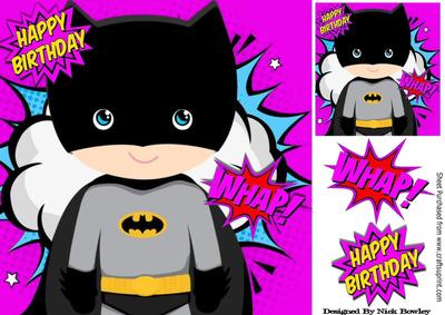 Super Hero Batman the Slayer, Pink 8x8