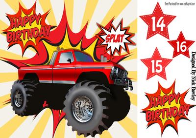 Red Monster Truck! 8x8
