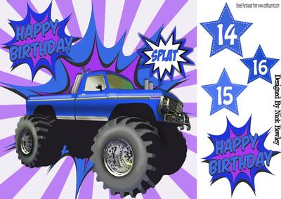 Blue Monster Truck! 8x8