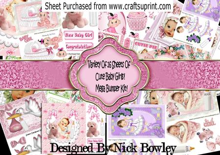 16 Sheets of a Mega Bumper Kit! of Sweet Baby Girls!