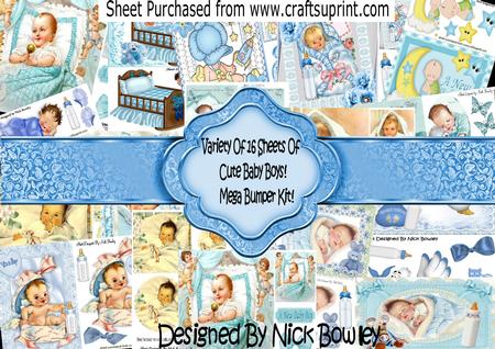 16 Sheets of a Mega Bumper Kit! of Sweet Baby Boys!