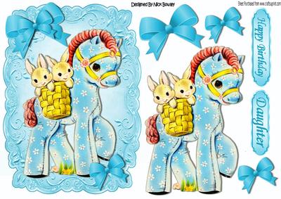 Cuddly Toy Pony with Bunnies and Bows