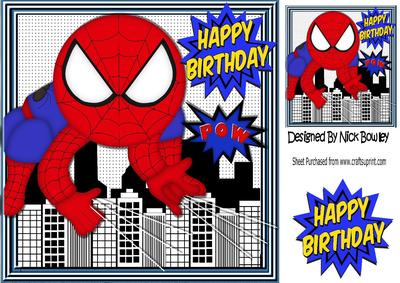 Spiderman in the City Casting His Web 8x8