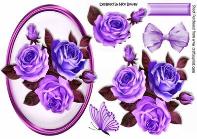 Pretty Shades of Purples Roses with Bow