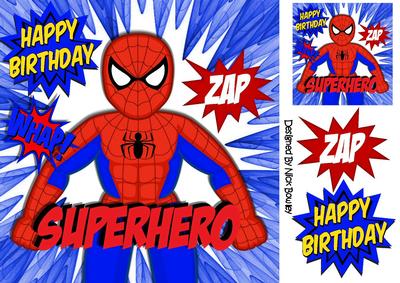Super Hero, Spiderman, Zap, Whap Take That! 8x8