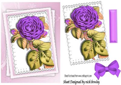 Pretty Purple Roses on Lace with Stacked Layers