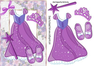 Pretty Purple Sparkle Princess Dress with Tiara