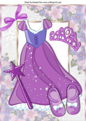 Pretty Purple Sparkle Princess Dress with Tiara A4