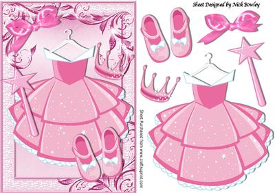Pink Princess Party Dress with Tiara and Wand