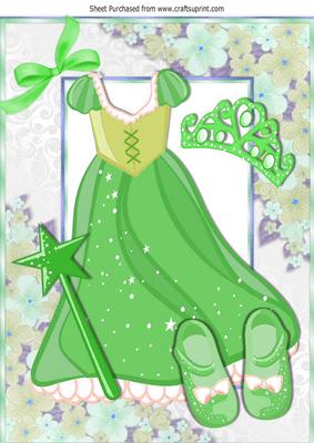 Pretty Green Sparkle Princess Dress with Tiara A4