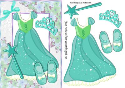Pretty Turq Sparkle Princess Dress with Tiara