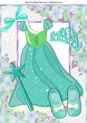 Pretty Turq Sparkle Princess Dress with Tiara A4