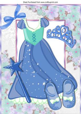 Pretty Blue Sparkle Princess Dress with Tiara A4