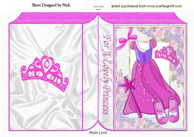 Pretty Pink Princess Dress with Tiara Folded Book