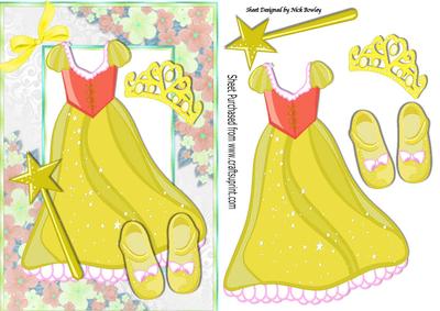 Pretty Gold Sparkle Princess Dress with Tiara