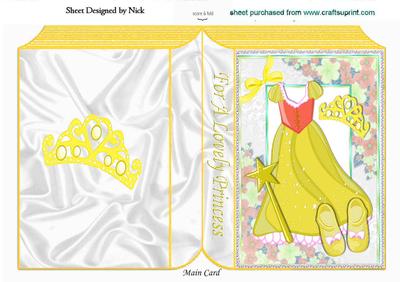 Pretty Gold Princess Dress with Tiara Folded Book