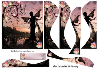 Pretty Silhouette Faerie in the Moonlight Side Stackers