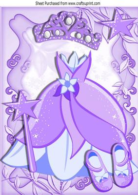 Pretty Lilac Princess Dress with Tiara and Shoes A4