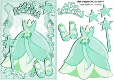 Pretty Turq Princess Dress with Tiara and Shoes