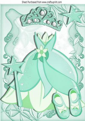 Pretty Turq Princess Dress with Tiara and Shoes A4
