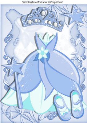 Pretty Blue Princess Dress with Tiara and Shoes A4