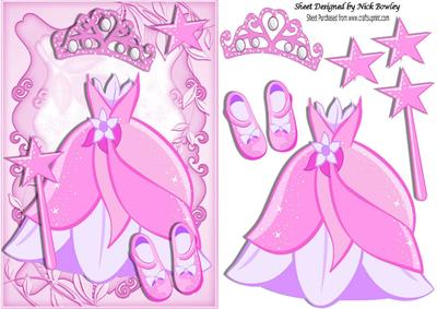 Pretty Pink Princess Dress with Tiara and Shoes