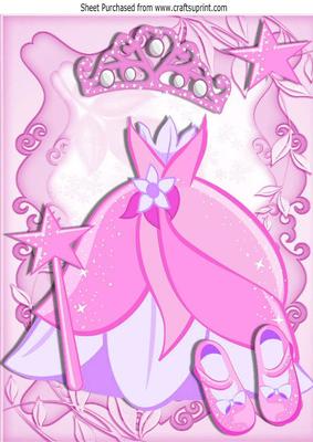 Pretty Pink Princess Dress with Tiara and Shoes A4