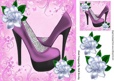 Pretty in Pink! Pretty Pink Shoes and Flowers 8x8