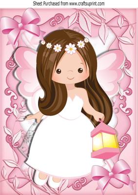 Cute Faerie with Lantern and Bows A4