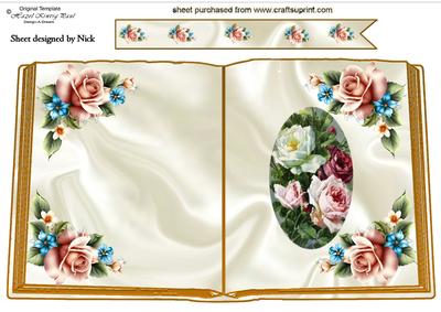 Vintage & Summer Roses Open Book A4