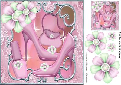 Pretty Pink Shoes with Pretty Posies and Accessories