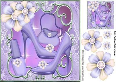 Pretty Purple Shoes with Pretty Posies and Accessories