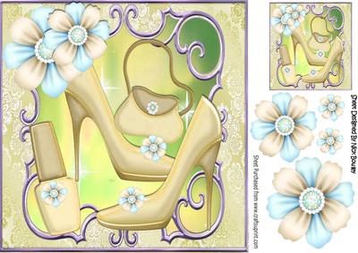 Pretty Cream Shoes with Pretty Posies and Accessories